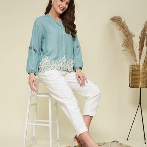 Women's Embroidered Relaxed Fit Shirt