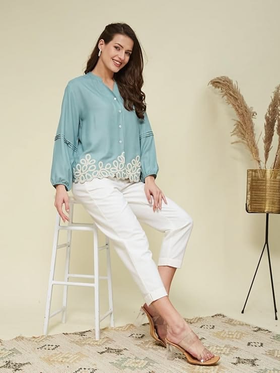 Women's Embroidered Relaxed Fit Shirt