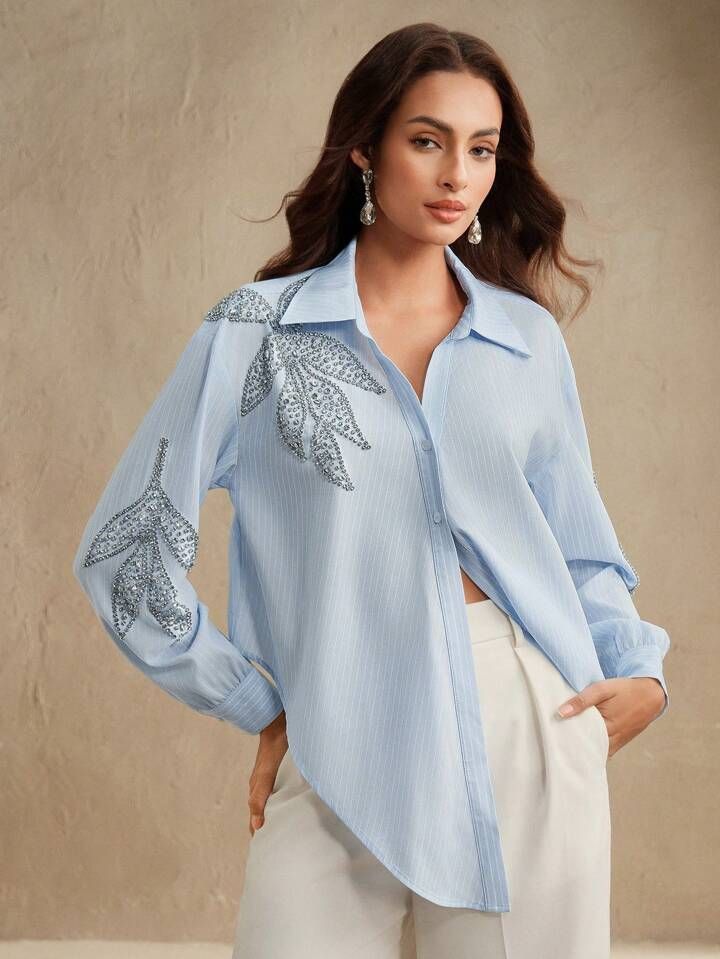 Women's Embroidered Relaxed Fit Shirt